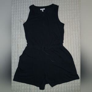 Como Vintage Black Sleeveless Romper Sz M EUC